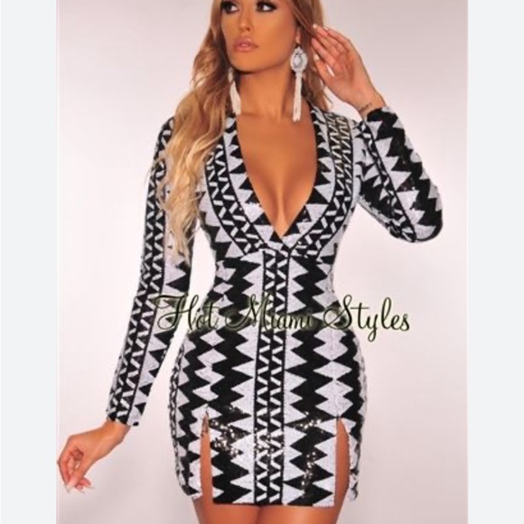 Hot Miami Styles Dresses & Skirts - From Hot Miami Styles. Baddie sequined mini party cocktail dress. Size large